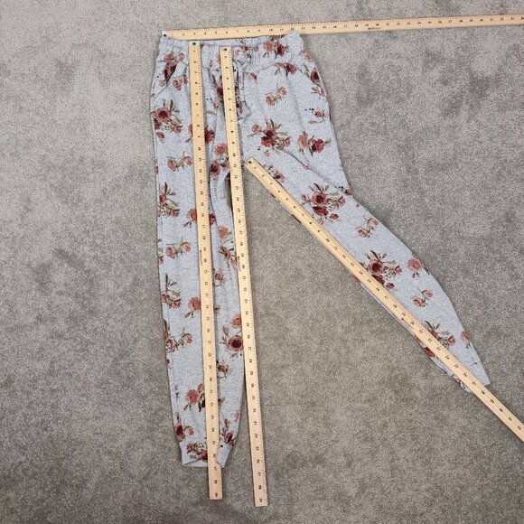 Ardene Women's Pajama Bottom Size M Gray Floral Jogger Style Knitted Comfy Daily - Picture 6 of 10